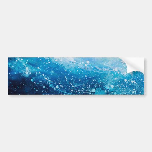 Ocean wave painting sea foam bumper sticker