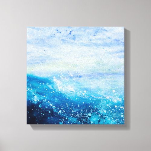 Ocean wave painting sea foam canvas print