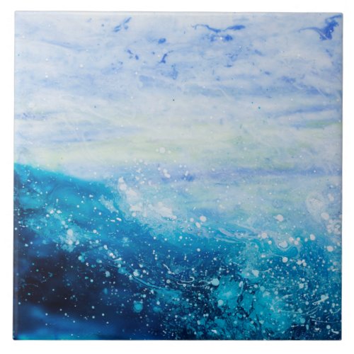 Ocean wave painting sea foam ceramic tile