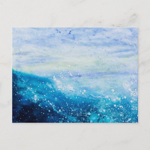 Ocean wave painting sea foam postcard