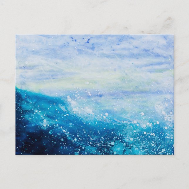 Ocean wave painting, sea foam postcard (Front)