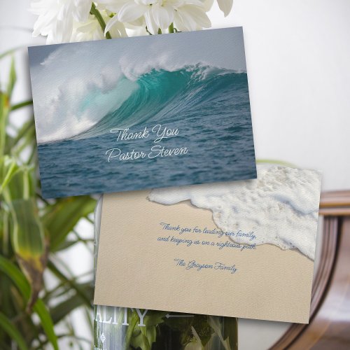 Ocean Wave Pastor Appreciation Thank You Card