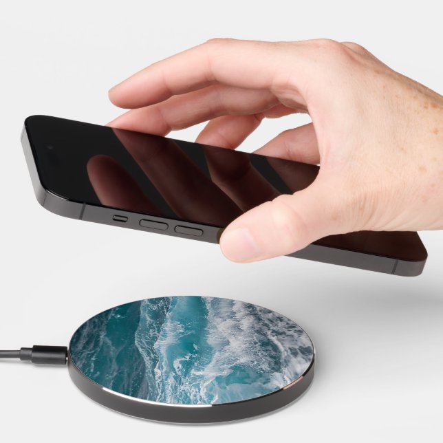Ocean Wave Pattern Stylish Wireless Charger (Hand)