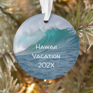 Ocean Wave Photo Keepsake Christmas Ornament
