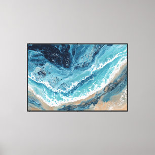 Ocean Wave Shoreline Fluid Abstract Wall Art