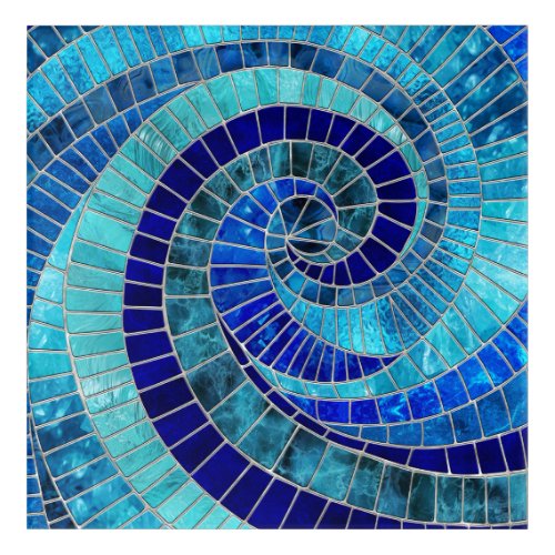 Ocean Wave Spiral mosaic art