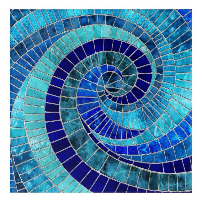 Ocean Wave Spiral mosaic art (Front)