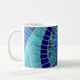 Ocean Wave Spiral mosaic art Coffee Mug