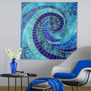 Ocean Wave Spiral mosaic art Tapestry