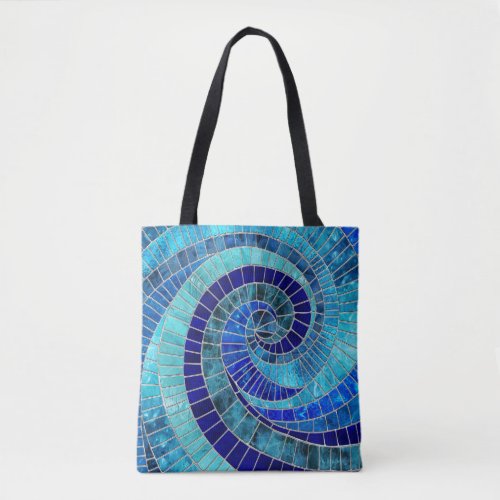 Ocean Wave Spiral mosaic art Tote Bag