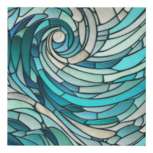 Ocean Wave Spiral Mosaic Faux Canvas Print