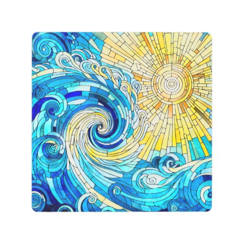 Ocean Wave Sun mosaic art