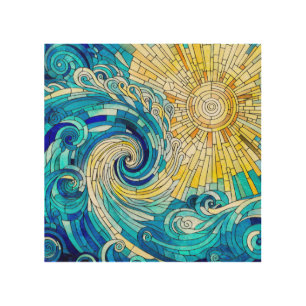 Ocean Wave Sun mosaic art