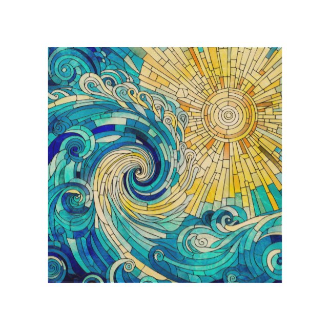 Ocean Wave Sun mosaic art (Front)