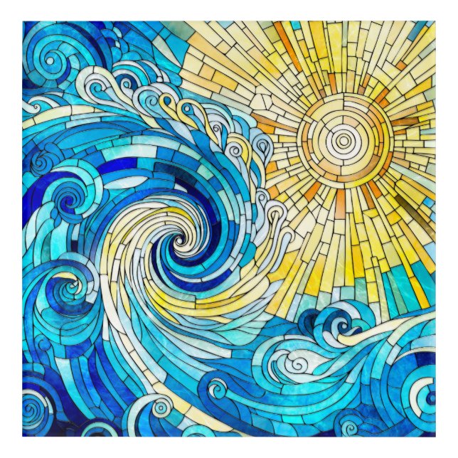 Ocean Wave Sun mosaic art (Front)