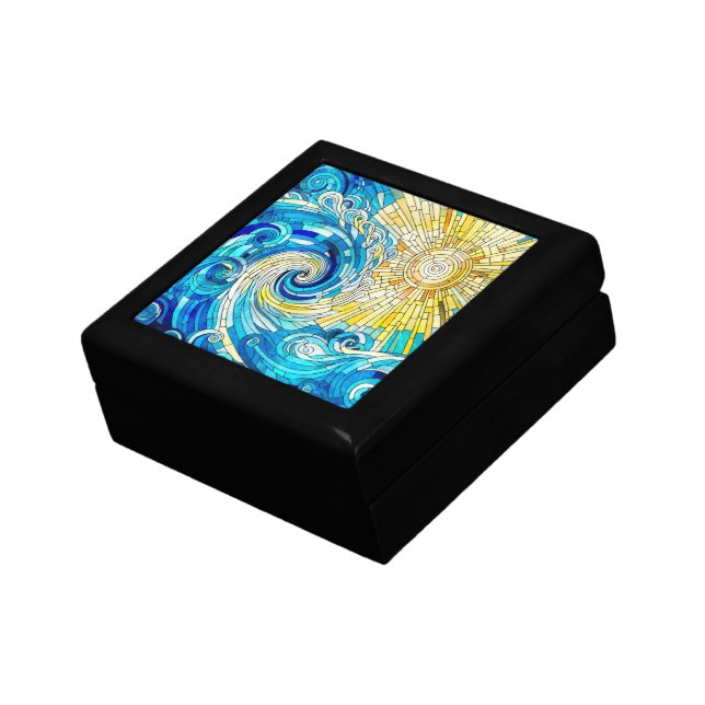 Ocean Wave Sun mosaic art Gift Box (Side)
