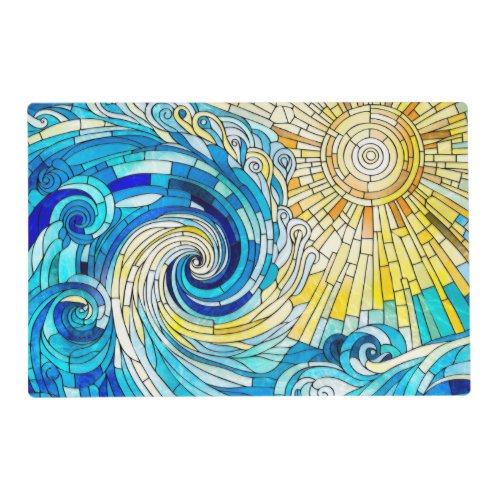 Ocean Wave Sun mosaic art Placemat