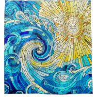 Ocean Wave Sun mosaic art