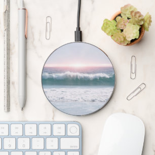 Ocean Wave Sunset Beach Art Charger