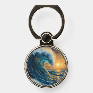Ocean Wave Sunset Ring Holder – Abstract Sea Art P