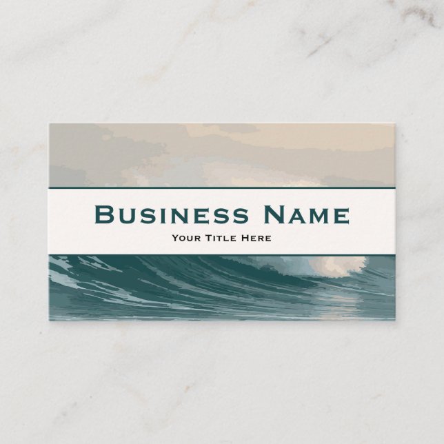 Ocean Wave Themed Business Card (Front)
