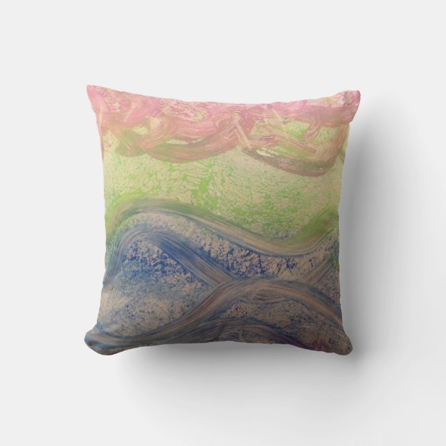 Ocean Wave Throw Pillow (Front)