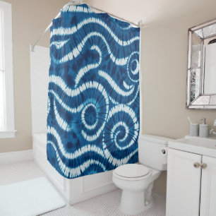 Ocean Wave Tie Dye Design Shower Curtain