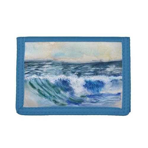 Ocean wave trifold wallet