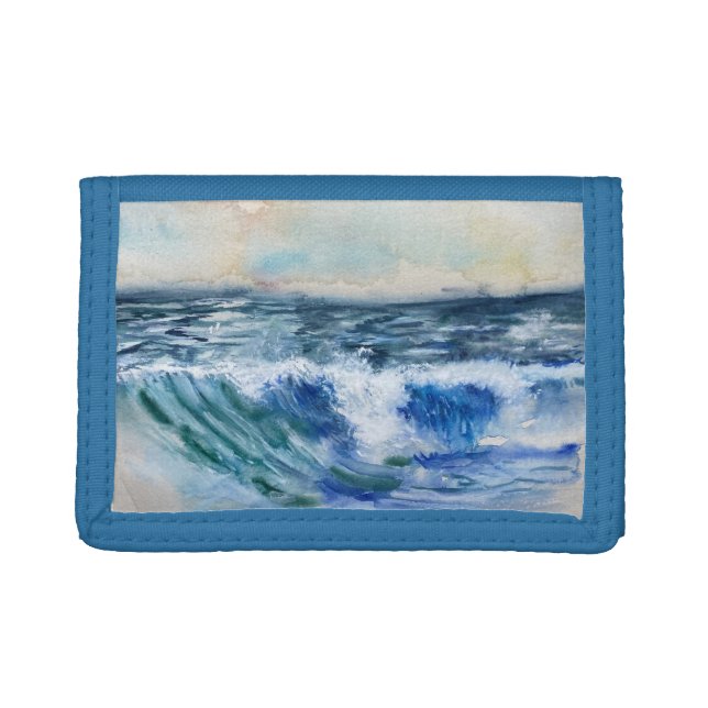Ocean wave trifold wallet (Front)