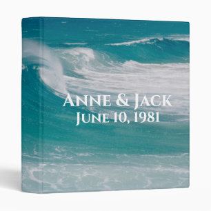 Ocean Wave Wedding Album 3 Ring Binder