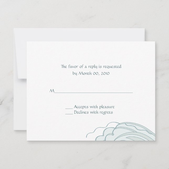 Ocean Wave Wedding RSVP Cards (Front)