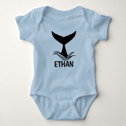 Ocean Wave Whale Tail Silhouette Baby Bodysuit