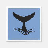 Ocean Wave Whale Tail Silhouette