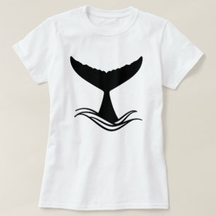 Ocean Wave Whale Tail Silhouette T-Shirt