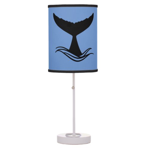 Ocean Wave Whale Tail Silhouette Table Lamp