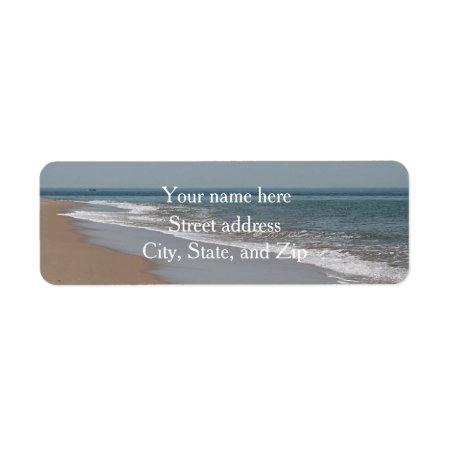 Ocean Waves And Beach Label