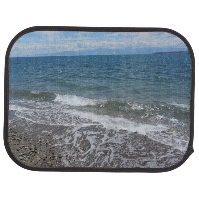 Ocean Waves and Beach Scene Car Floor Mat (Rear)