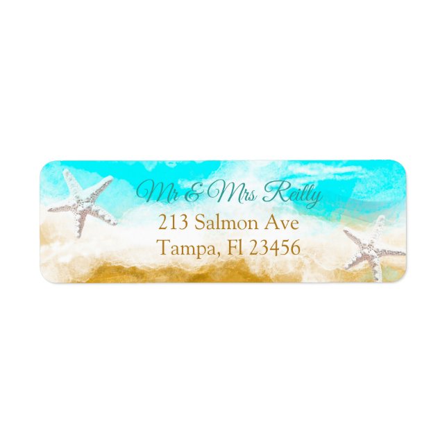 Ocean Waves and Sandy Beach Label (Front)