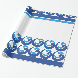 Ocean Waves and Stripes Wrapping Paper