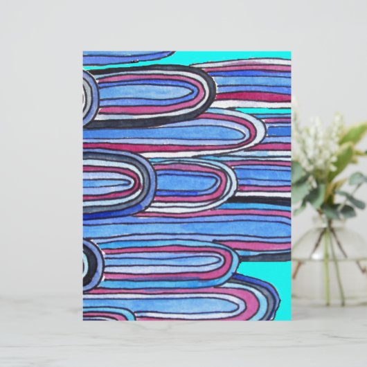 Ocean Waves aqua blue pattern (Standing Front)