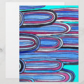Ocean Waves aqua blue pattern (Front/Back)