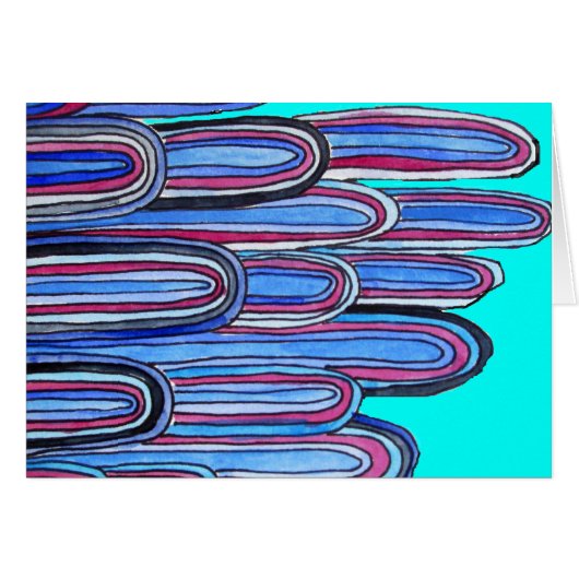 Ocean Waves aqua blue pattern Cards (Front Horizontal)