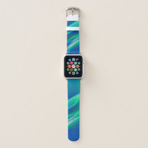 Ocean Waves Artistic Blue Green Movement Apple Watch Band