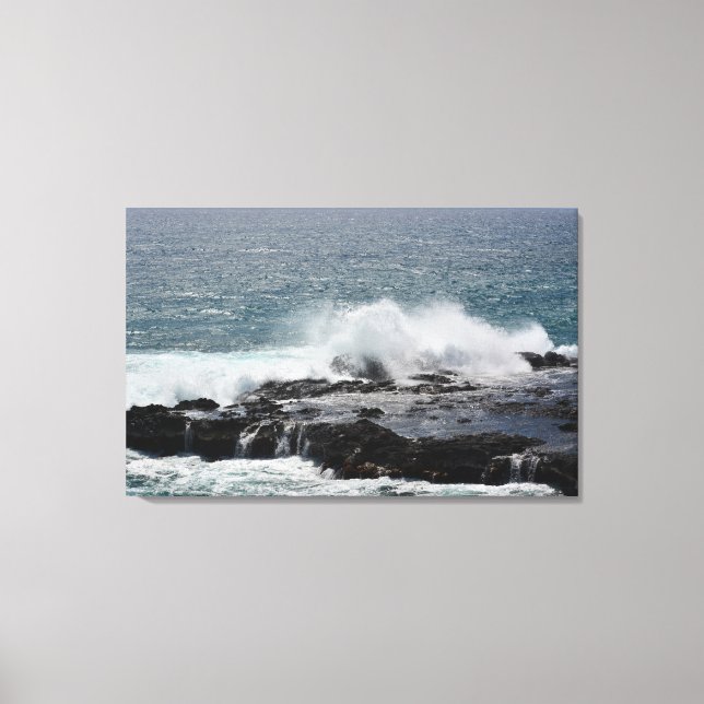 Ocean Waves at Poipu Canvas Print (Front)