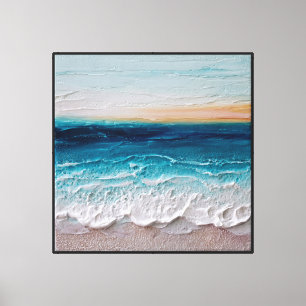 Ocean Waves at Sunrise Abstract Wall Art