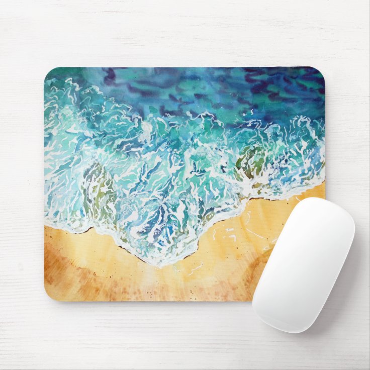 Ocean Waves at the Beach Mouse Pad | Zazzle