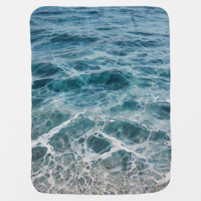 Ocean Waves Baby Blanket (Front)