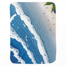 Ocean Waves Baby Blanket 🌊 Soft Coastal Nursery 
