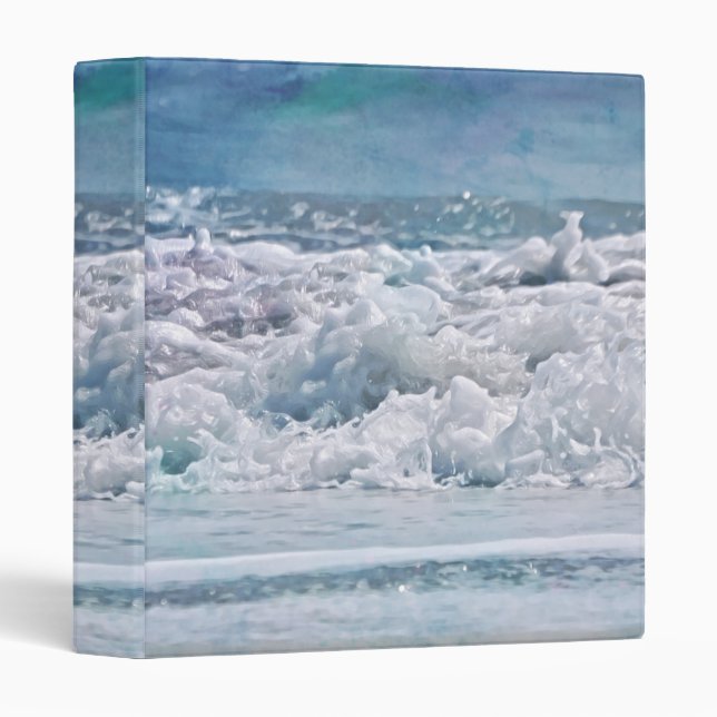 Ocean Waves Beach Art Binder Notebook (Front/Spine)