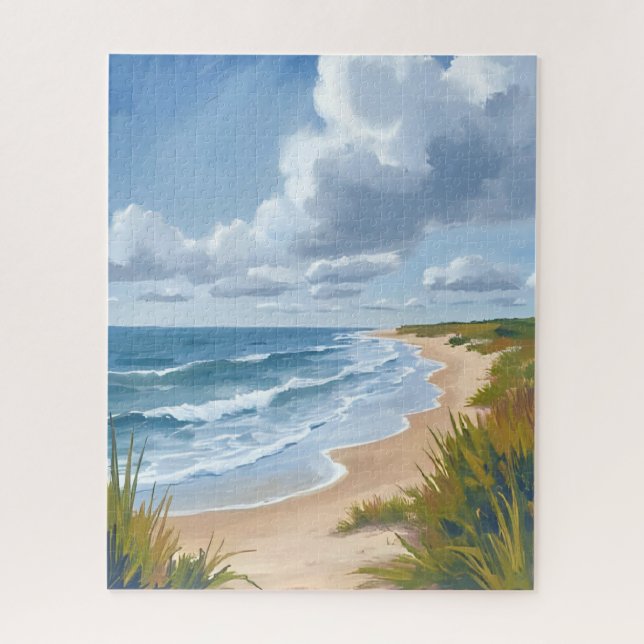 Ocean Waves | Beach Coastal Painted Jigsaw Puzzle (Vertical)